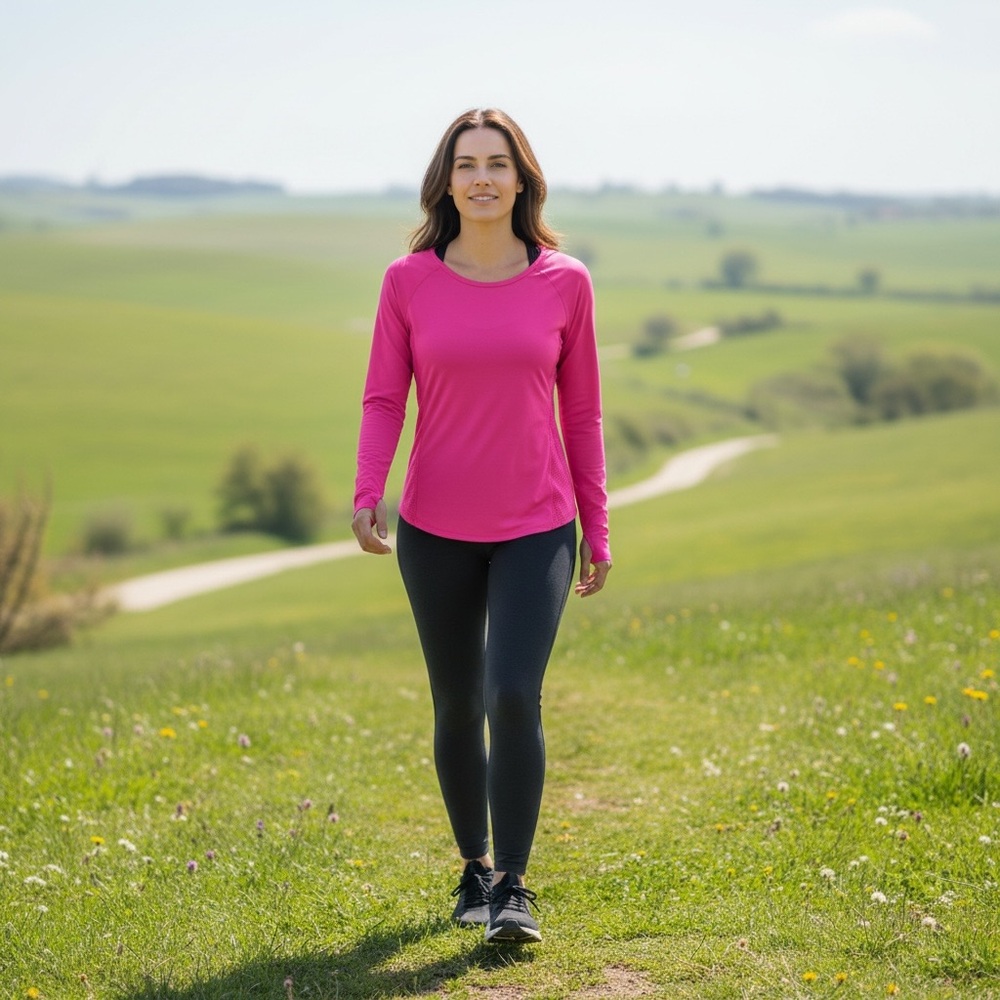 Women's Pink Long Sleeve Top